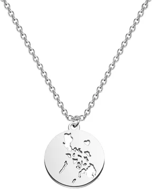 bobauna Philippine Islands Map Pendant Circle Hollow Necklace Philippine Pride Jewelry Map Geography Gift For Filipino