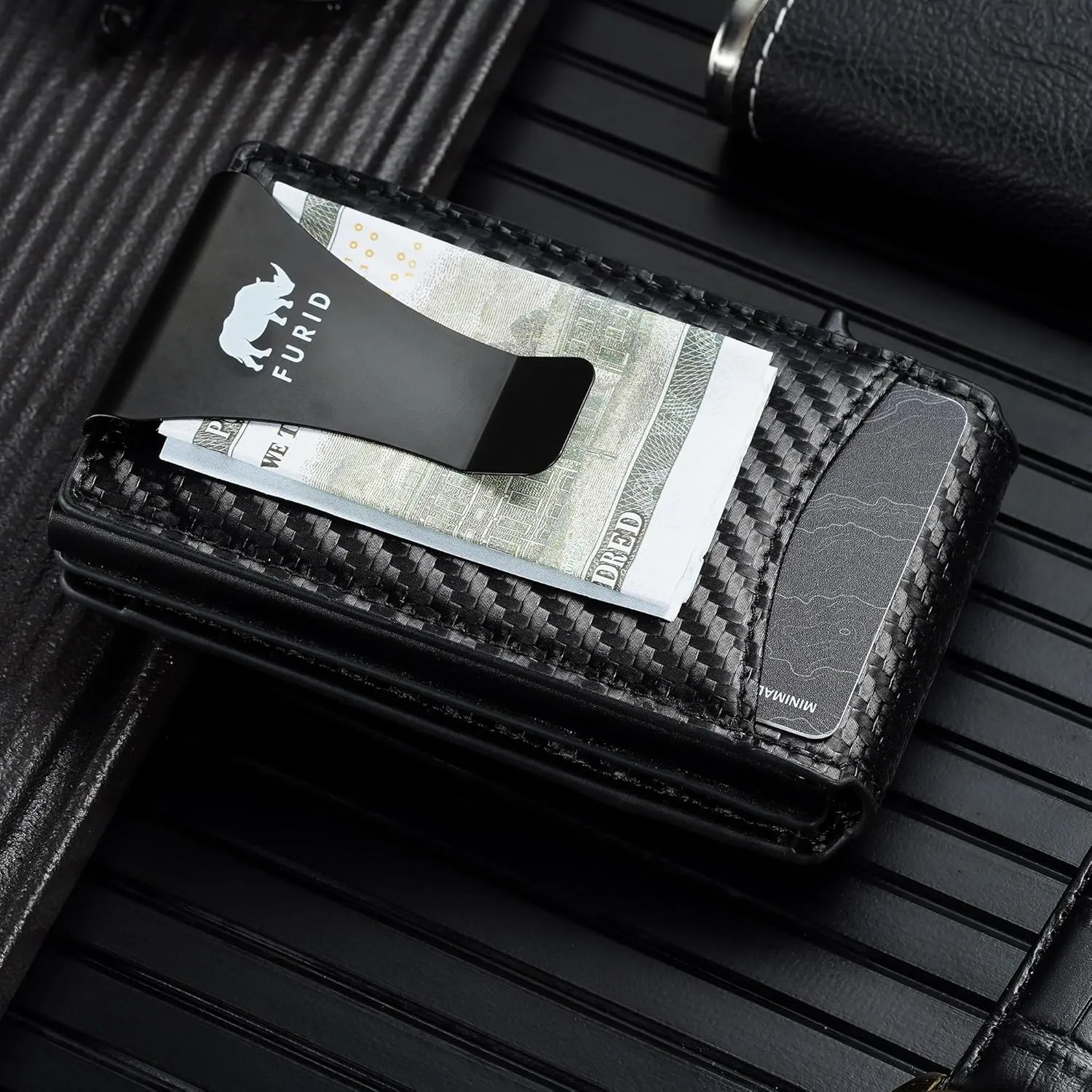 furid Card Wallet For Men Slim: Smart Wallet - Rfid Minimalist Front Pocket with ID Window Pop Up Wallet with Money Clip Gift For Him