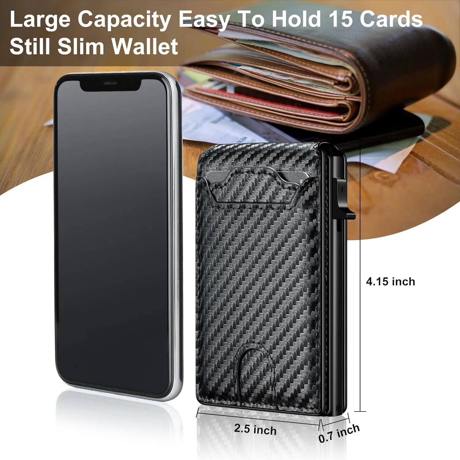furid Card Wallet For Men Slim: Smart Wallet - Rfid Minimalist Front Pocket with ID Window Pop Up Wallet with Money Clip Gift For Him