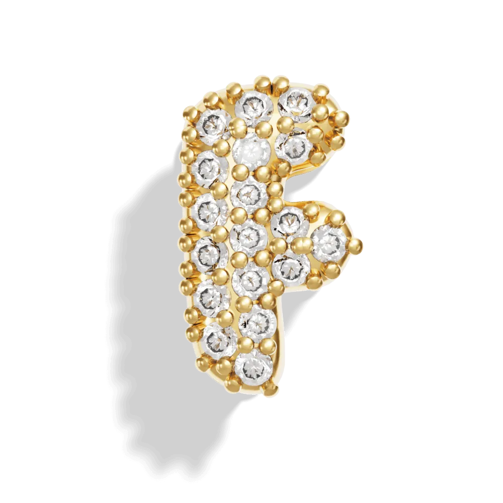 Gold Pave Bubble Letter Charms
