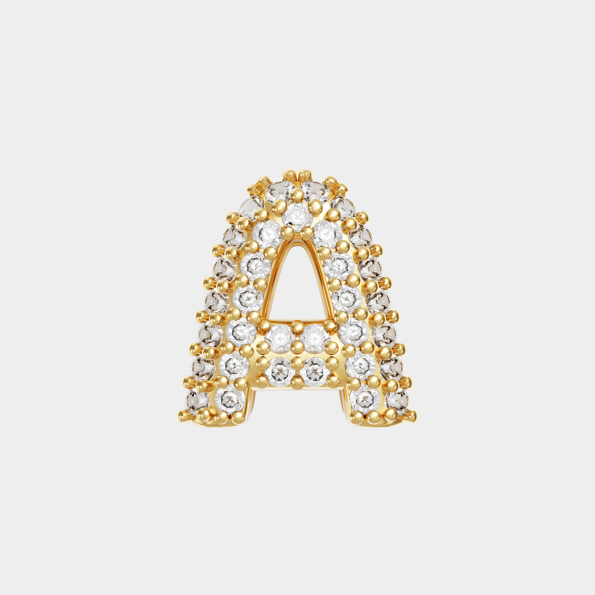 Gold Pave Bubble Letter Charms
