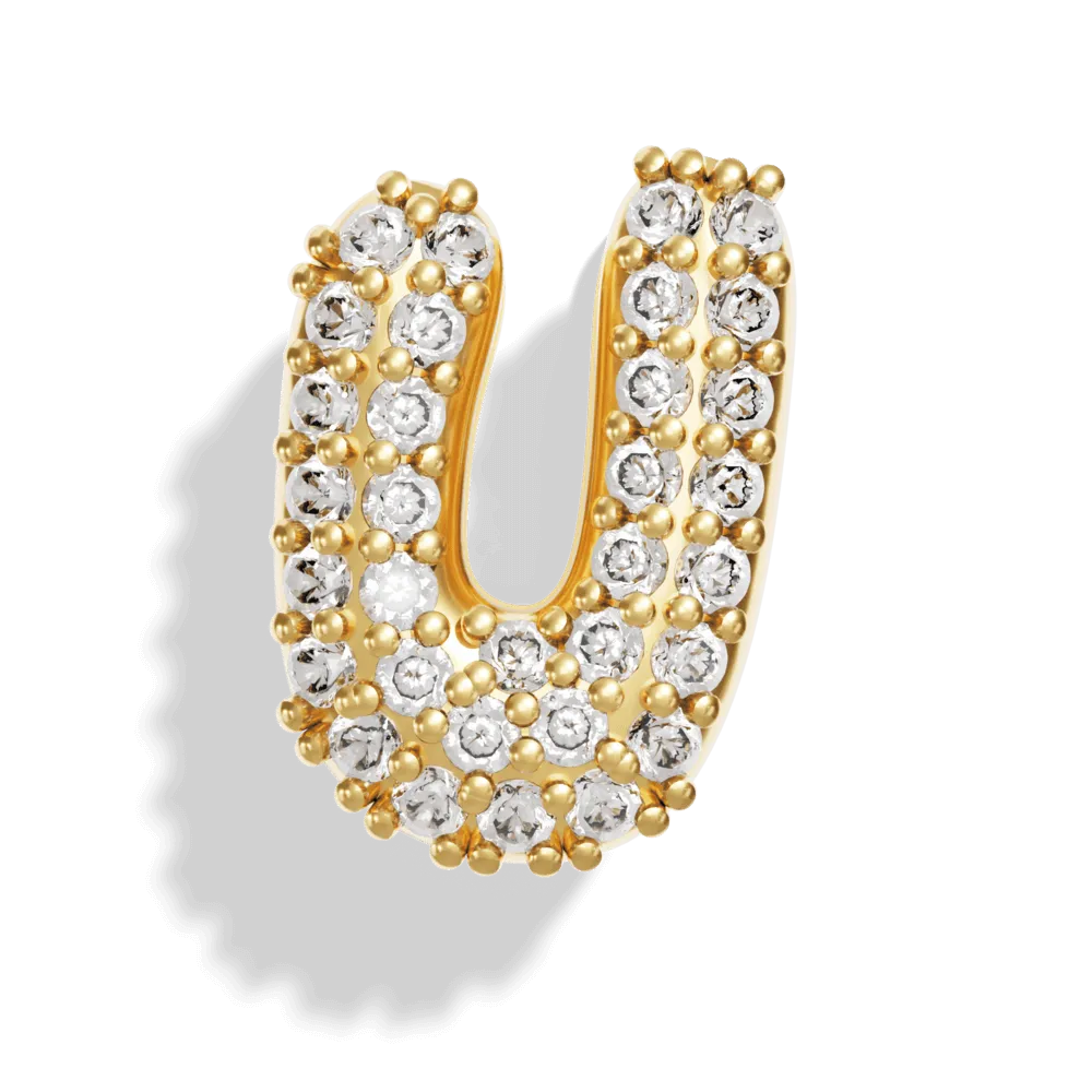Gold Pave Bubble Letter Charms