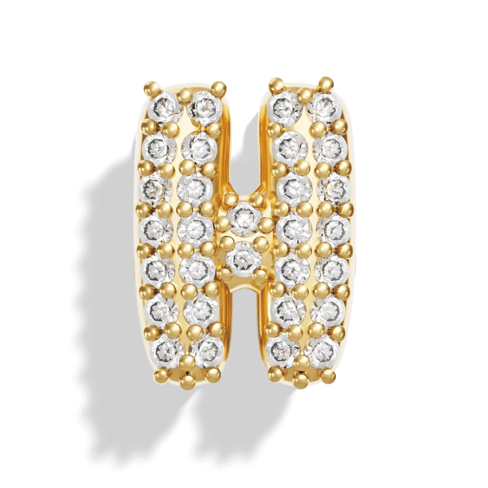 Gold Pave Bubble Letter Charms