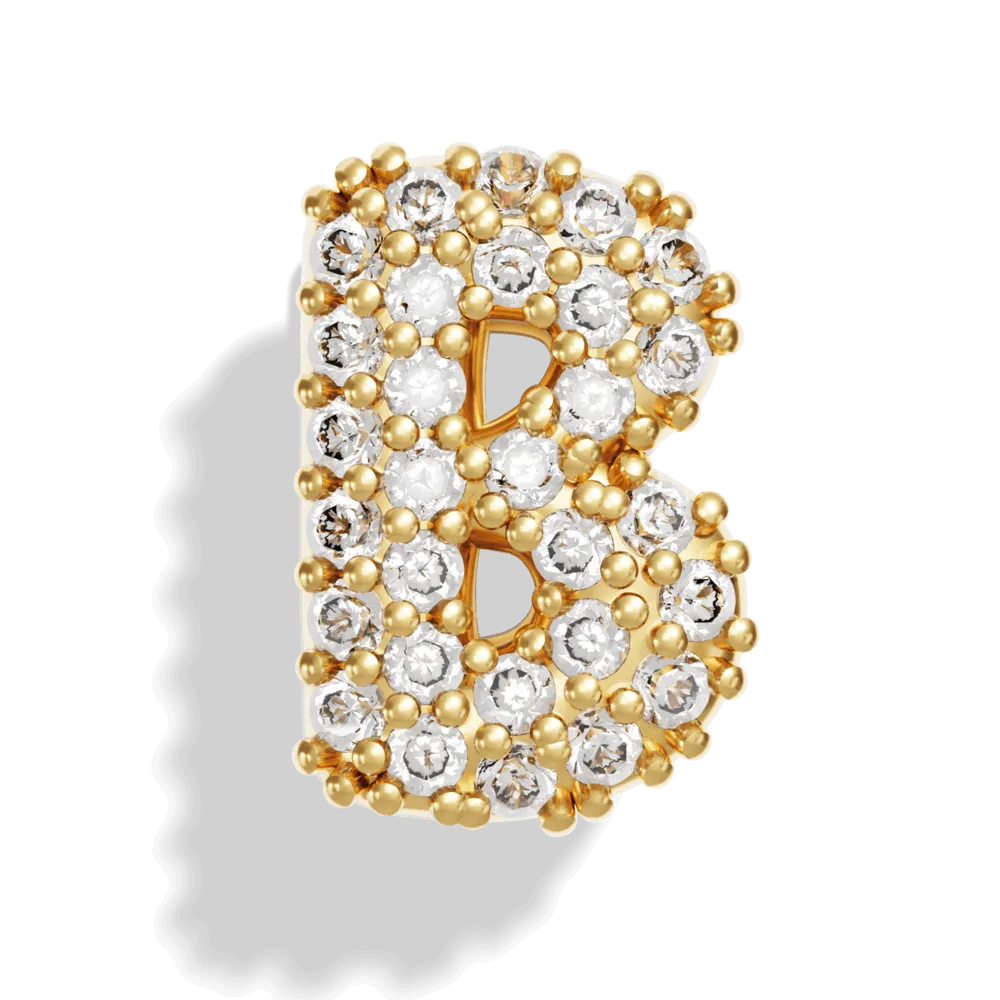 Gold Pave Bubble Letter Charms