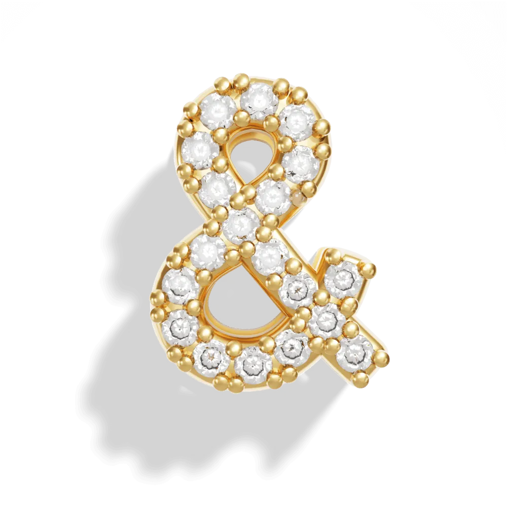 Gold Pave Bubble Letter Charms