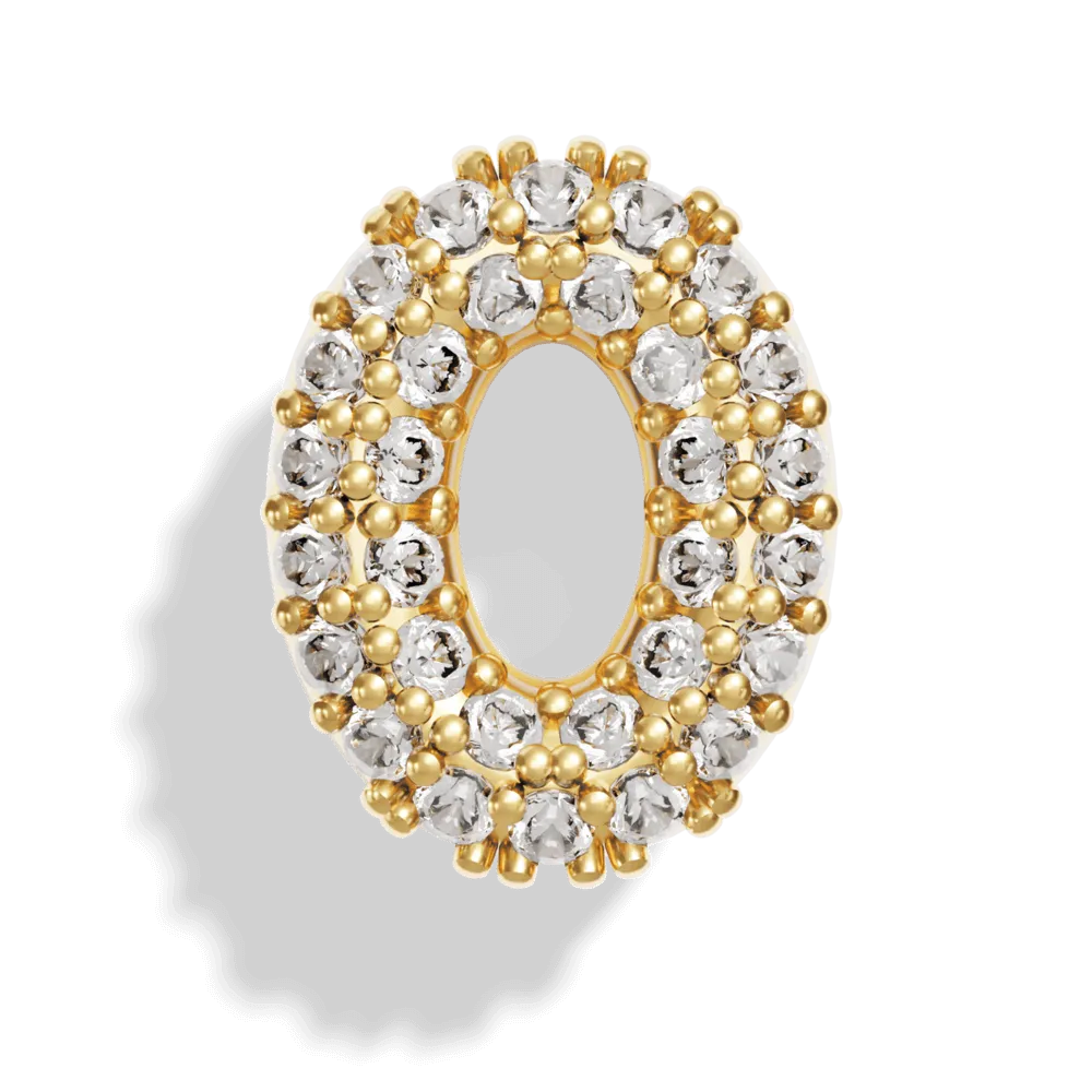 Gold Pave Bubble Letter Charms