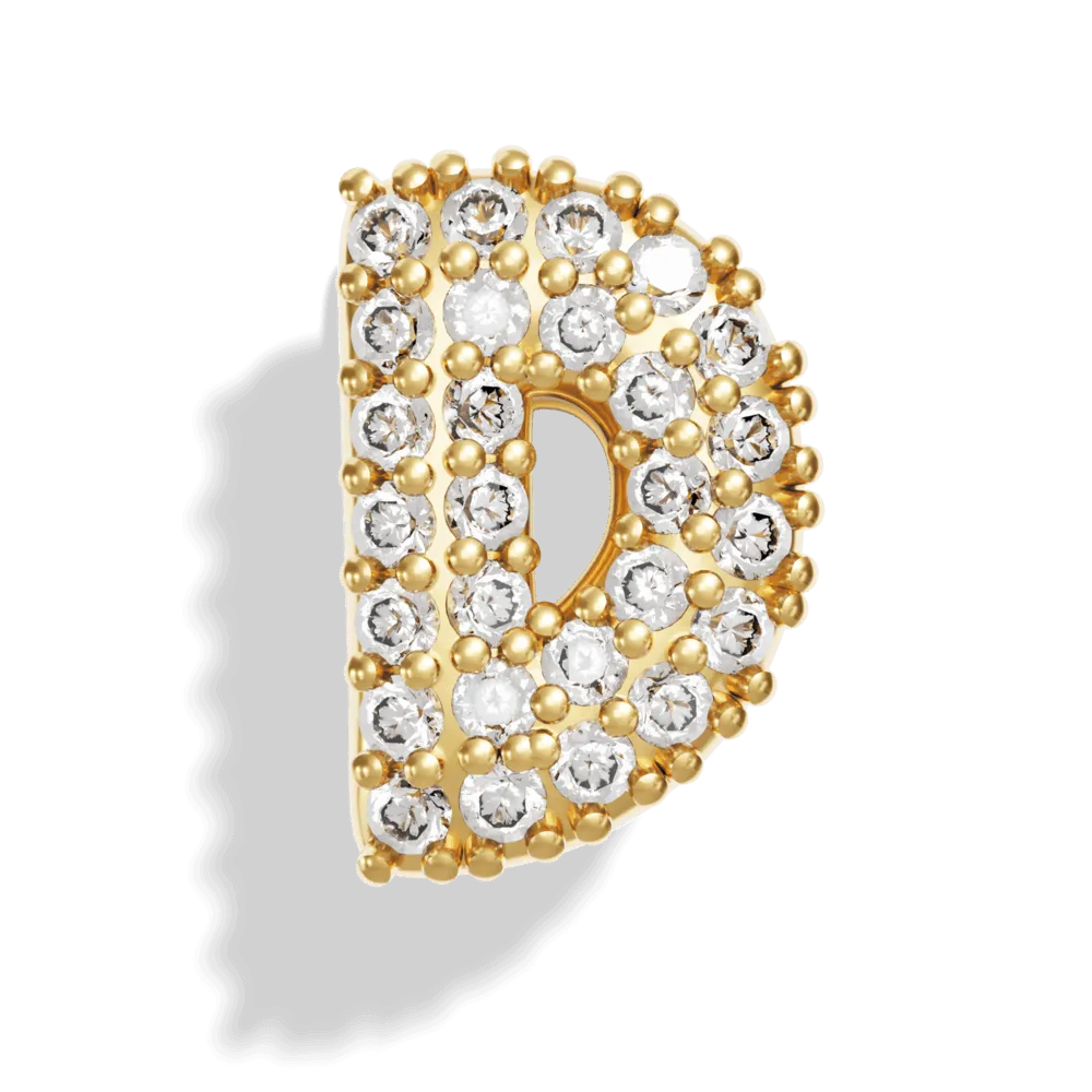 Gold Pave Bubble Letter Charms
