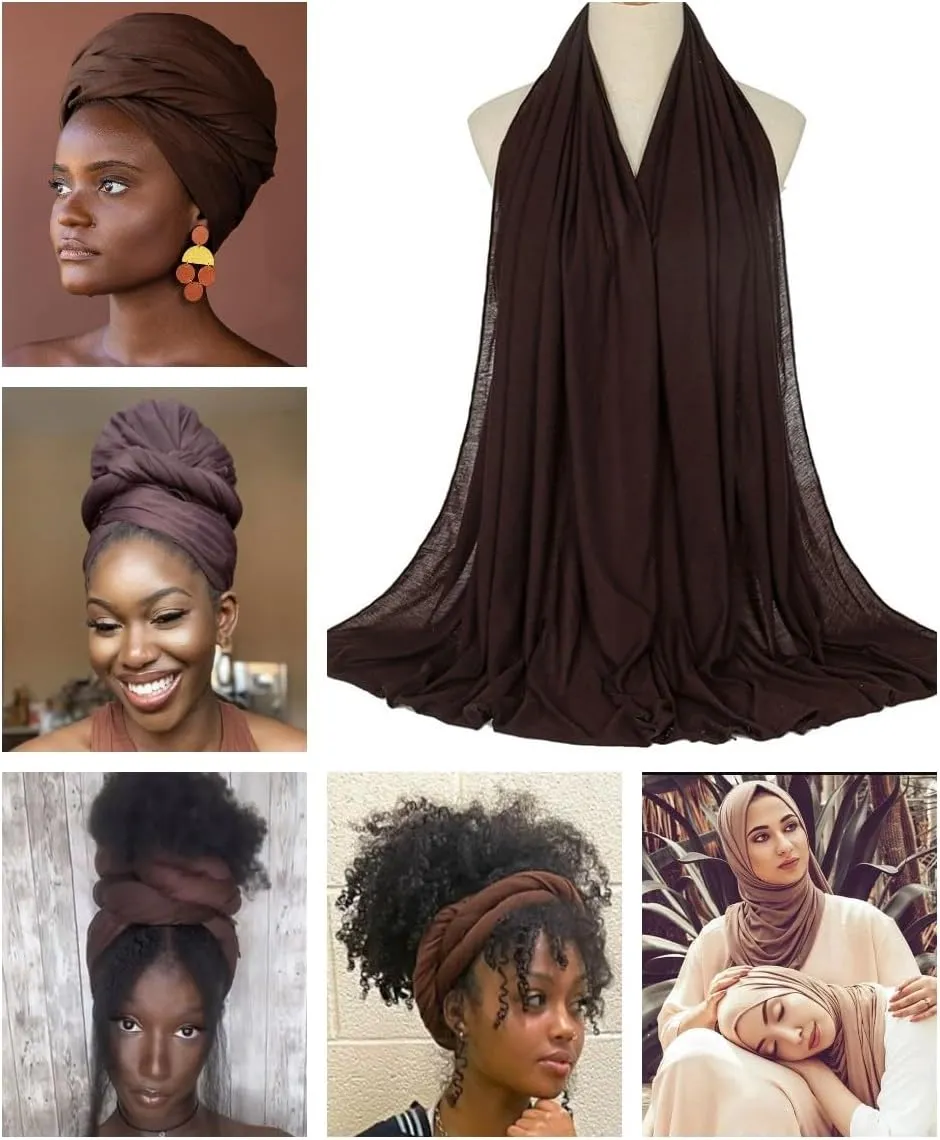 Harewom Head Wraps for Black Women Stretch Head Scarf Long African Hair Wraps Turban Headwraps Jersey Headbands