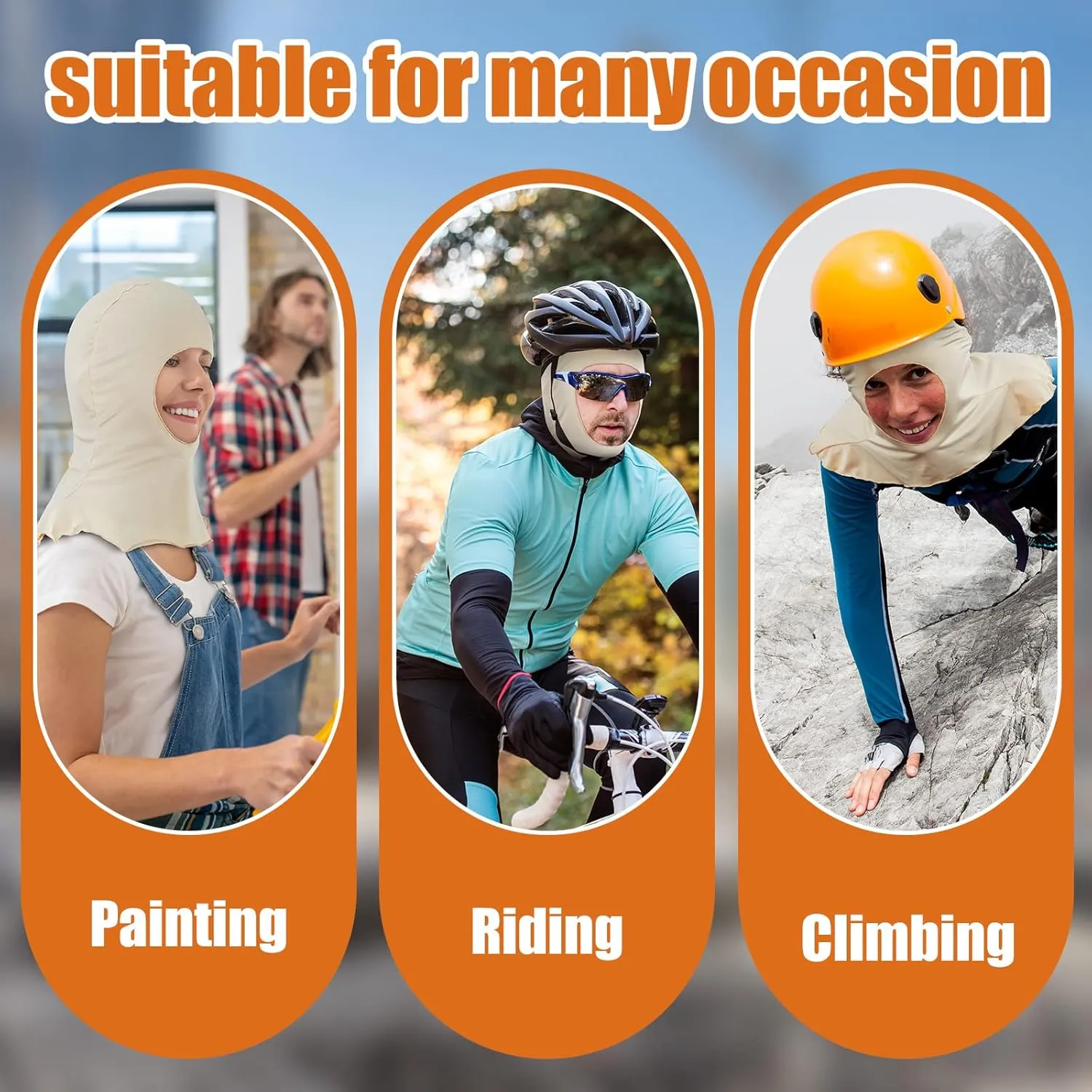 Hercicy Spray Socks Painters Mask Hair Sock Unisex Adult Head Covering Painting Mask Soft Cotton Stretch Hood for Paint