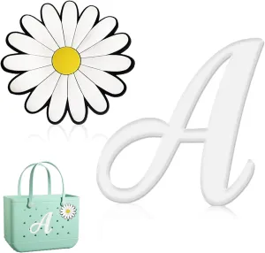 Hroatpk 2pcs Charms for Bogg Bag, Letter Charms Decorative Alphabet Lettering Accessories Insert Compatible With Beach Bag, Rubber Tote
