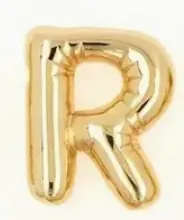 Large Balloon Letter A-Z Pendant Necklace, 18k plated, Brass