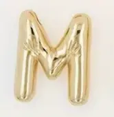 Large Balloon Letter A-Z Pendant Necklace, 18k plated, Brass
