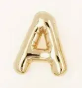 Large Balloon Letter A-Z Pendant Necklace, 18k plated, Brass