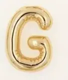 Large Balloon Letter A-Z Pendant Necklace, 18k plated, Brass