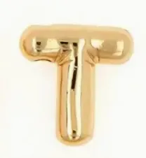 Large Balloon Letter A-Z Pendant Necklace, 18k plated, Brass