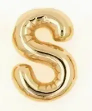 Large Balloon Letter A-Z Pendant Necklace, 18k plated, Brass