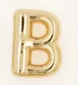 Large Balloon Letter A-Z Pendant Necklace, 18k plated, Brass