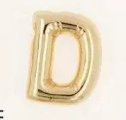 Large Balloon Letter A-Z Pendant Necklace, 18k plated, Brass