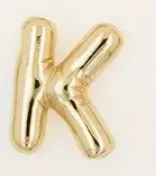 Large Balloon Letter A-Z Pendant Necklace, 18k plated, Brass