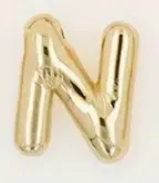 Large Balloon Letter A-Z Pendant Necklace, 18k plated, Brass