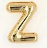 Large Balloon Letter A-Z Pendant Necklace, 18k plated, Brass