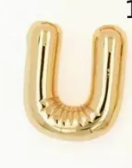 Large Balloon Letter A-Z Pendant Necklace, 18k plated, Brass