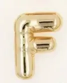 Large Balloon Letter A-Z Pendant Necklace, 18k plated, Brass