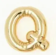 Large Balloon Letter A-Z Pendant Necklace, 18k plated, Brass
