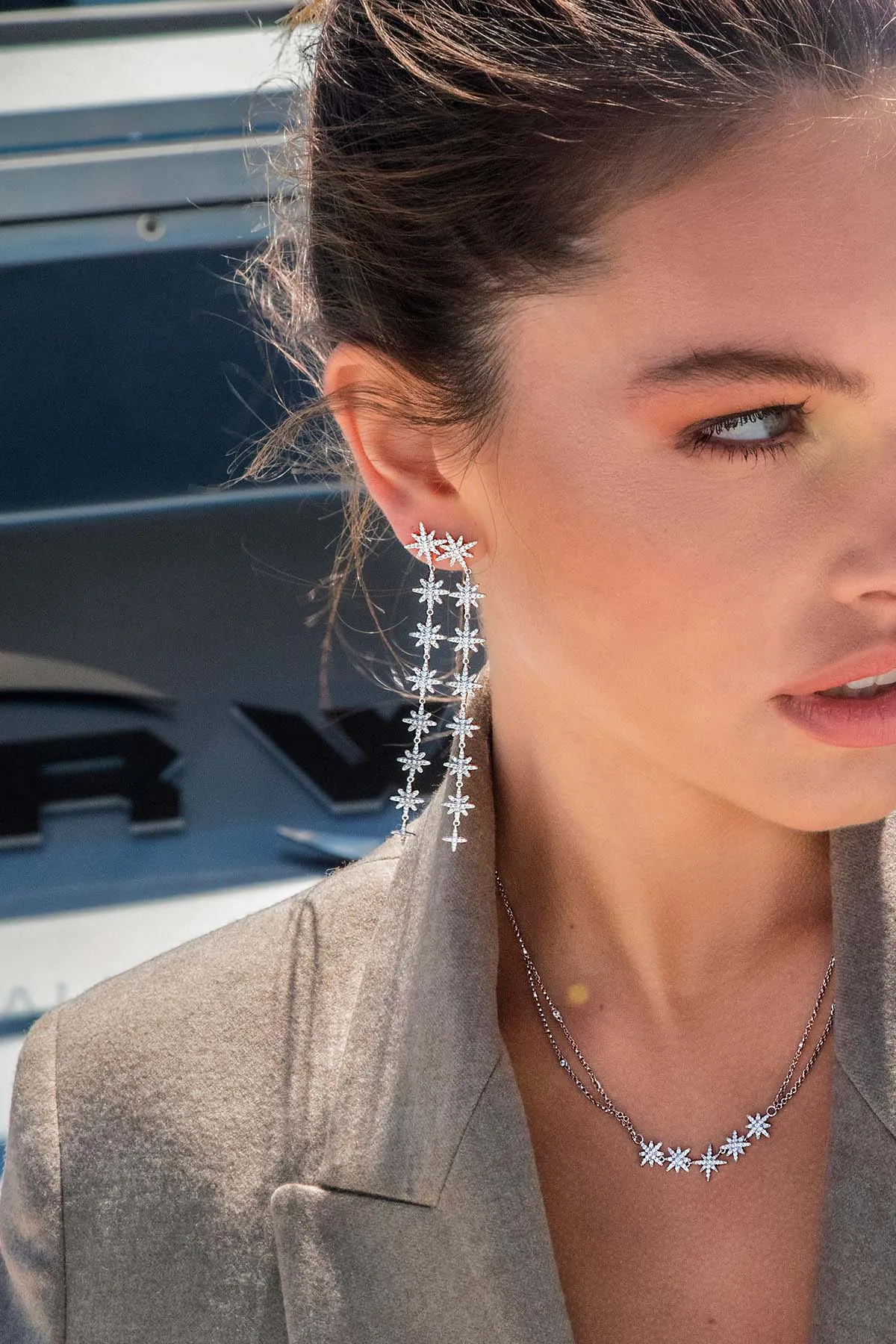 Long Météorites Earrings