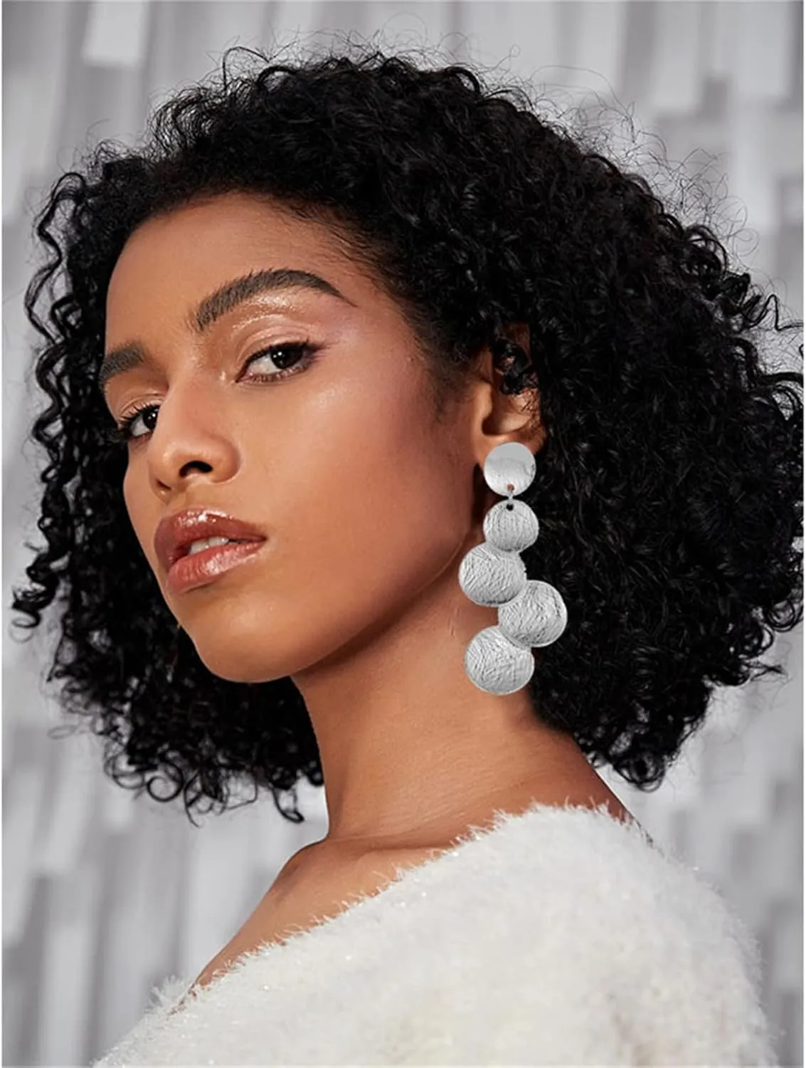 MALOYANVE Multi Round Disc Earrings for Women Bohemian Vintage Lightweight Brushed Coin Disc Tassel Dangle Drop Metal Statement Earrings Boho Jewelry