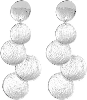 MALOYANVE Multi Round Disc Earrings for Women Bohemian Vintage Lightweight Brushed Coin Disc Tassel Dangle Drop Metal Statement Earrings Boho Jewelry
