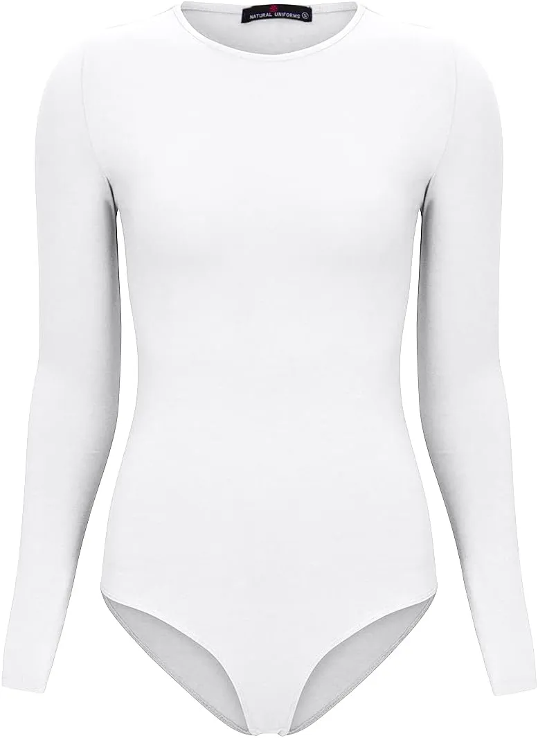Natural Uniforms Long Sleeve Body Suit-Breathable Cotton Stretch