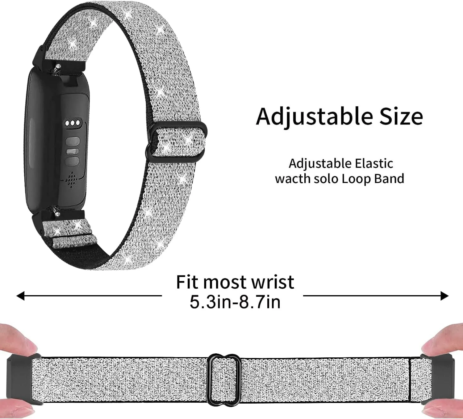 Nigaee 3 Pack Elastic Nylon Bands Compatible with Fitbit Inspire 3/Inspire 2/Inspire HR/Inspire,Adjustable Breathable Replacement Straps Soft Nylon Loop Wristbands for Women Men