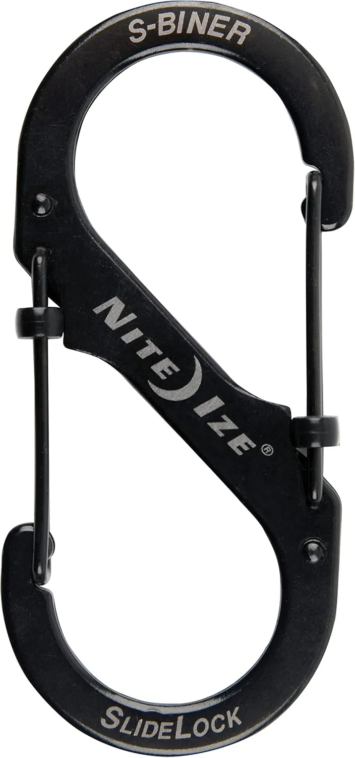 Nite Ize - LSB4-01-R3 LSB4-11-R3 S-Biner Slide Lock Carabiner, Black, #4