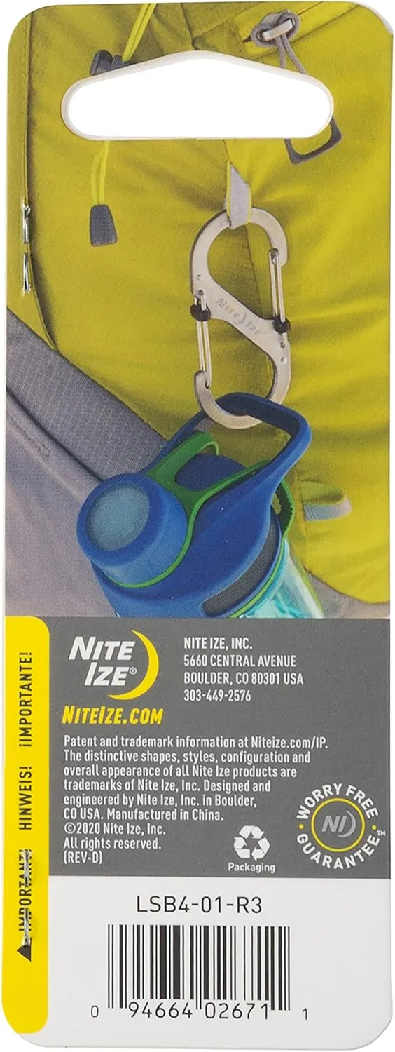 Nite Ize - LSB4-01-R3 LSB4-11-R3 S-Biner Slide Lock Carabiner, Black, #4