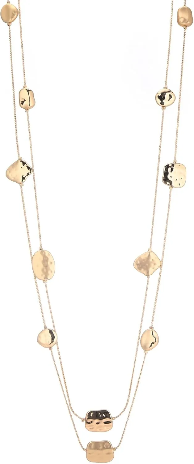 Noessla Long Gold Necklace for Women Long Beaded Chain Necklace Costume Jewelry Gifts for Women Trendy
