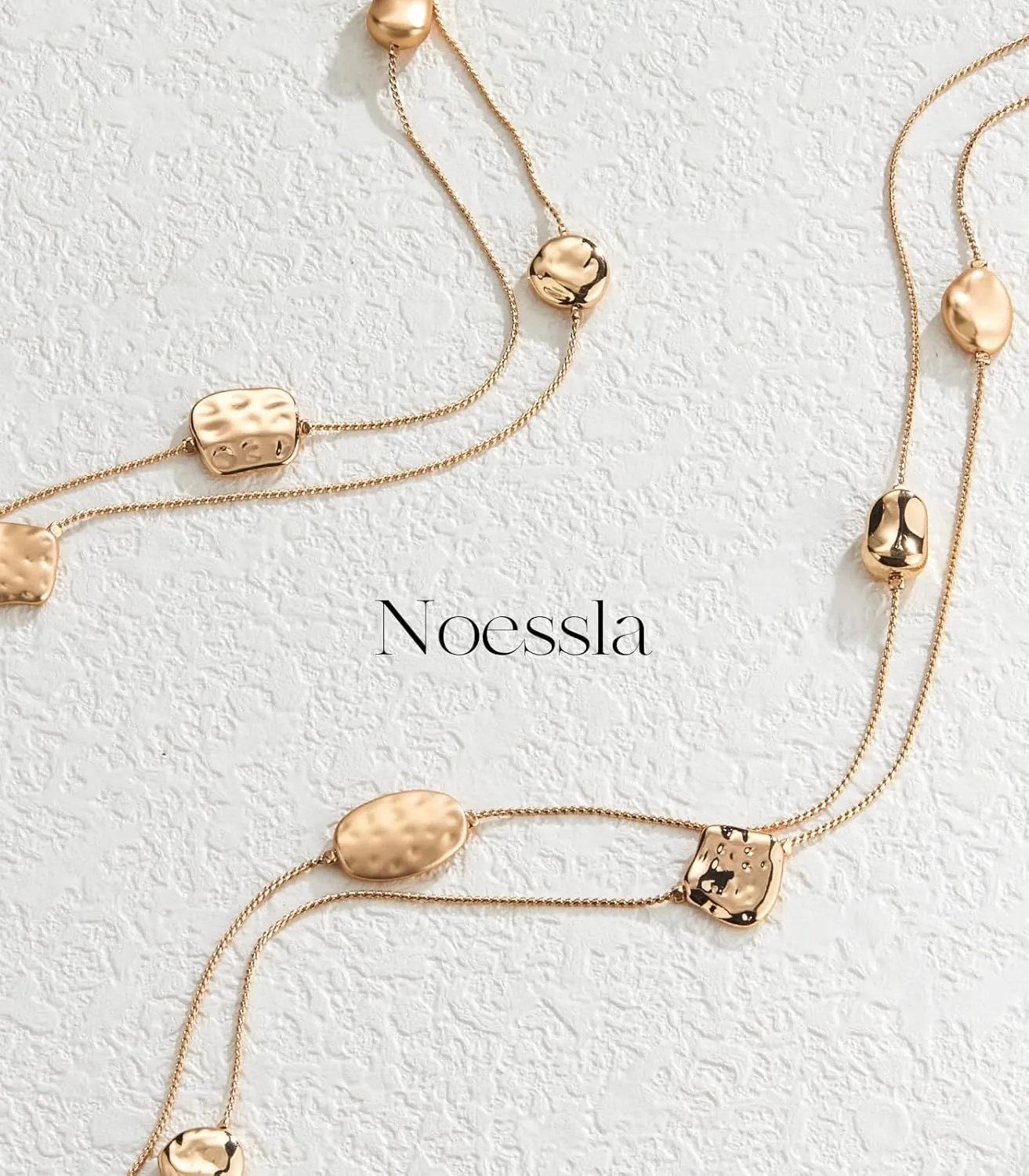 Noessla Long Gold Necklace for Women Long Beaded Chain Necklace Costume Jewelry Gifts for Women Trendy