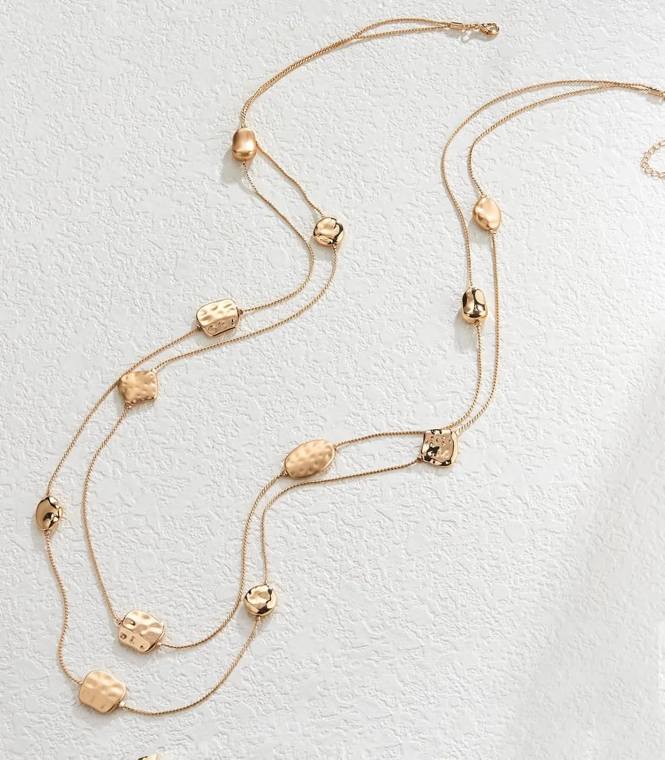 Noessla Long Gold Necklace for Women Long Beaded Chain Necklace Costume Jewelry Gifts for Women Trendy