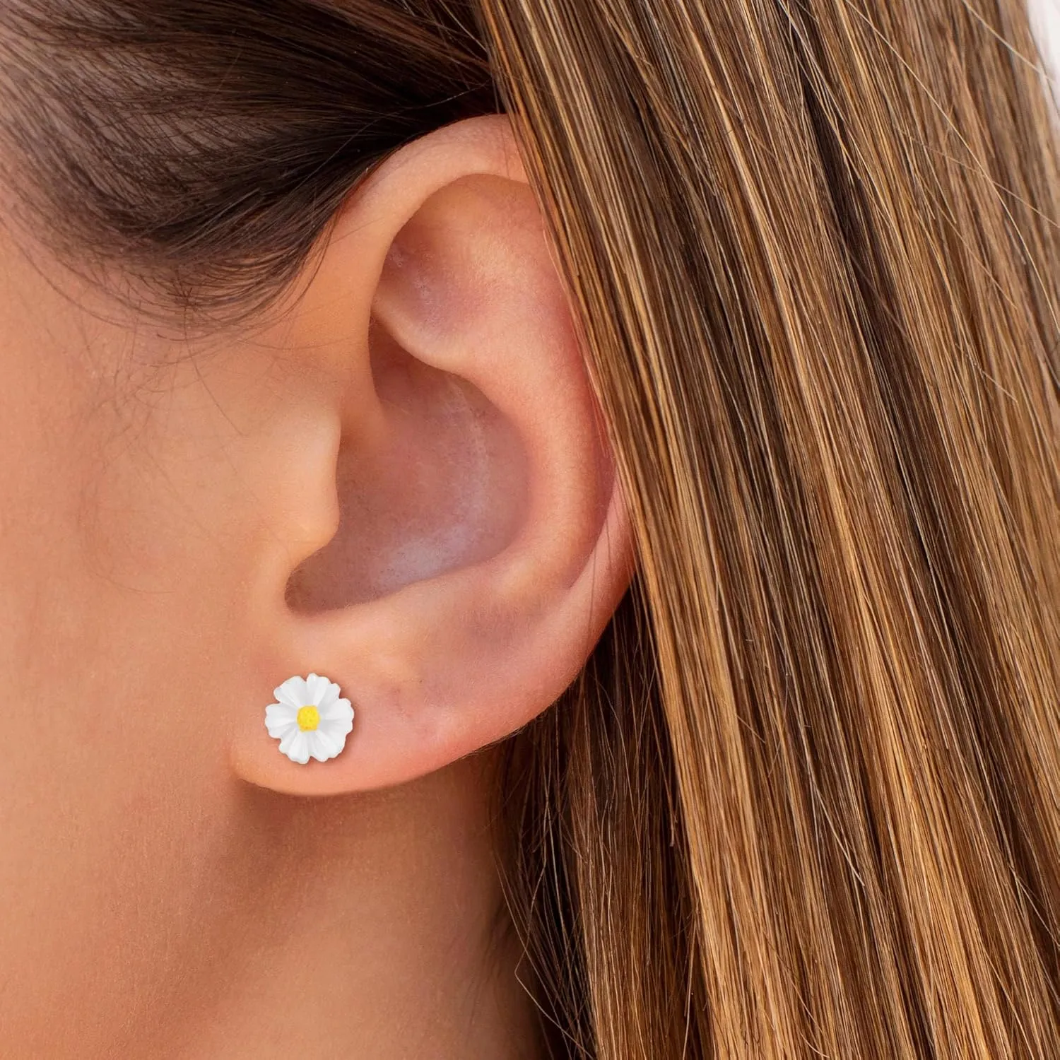 Plastic Earrings for Sensitive Ears - Girls & Women's Flower Stud Post Earrings