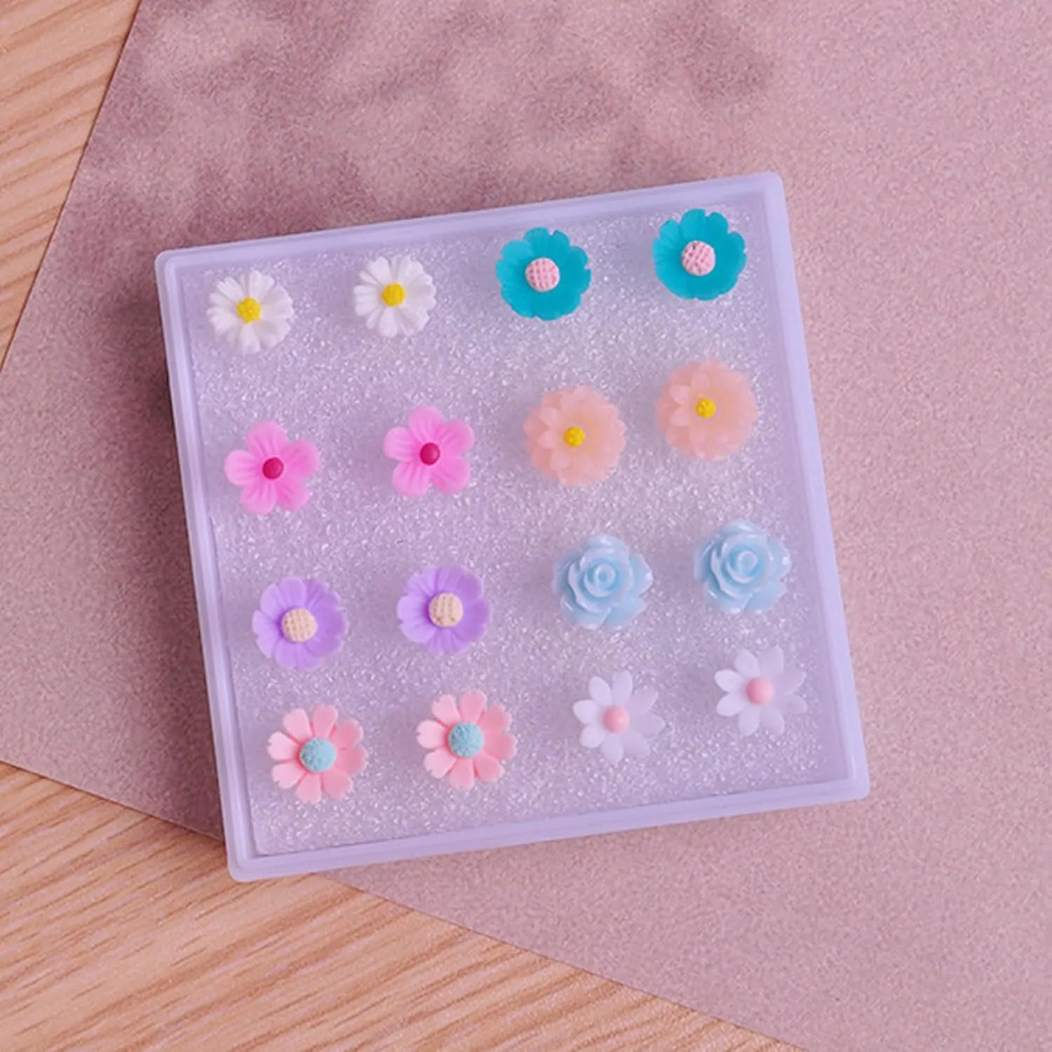 Plastic Earrings for Sensitive Ears - Girls & Women's Flower Stud Post Earrings