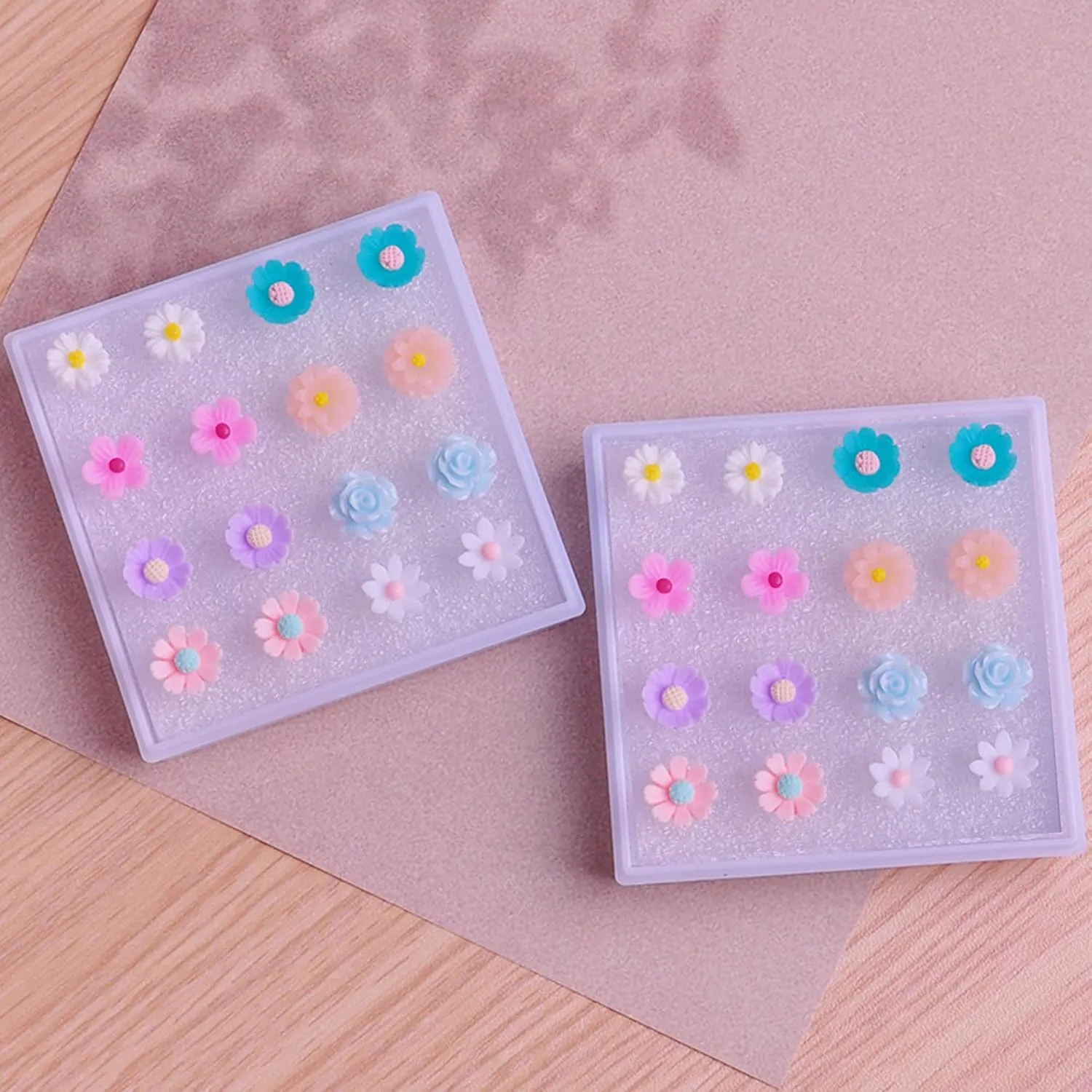 Plastic Earrings for Sensitive Ears - Girls & Women's Flower Stud Post Earrings