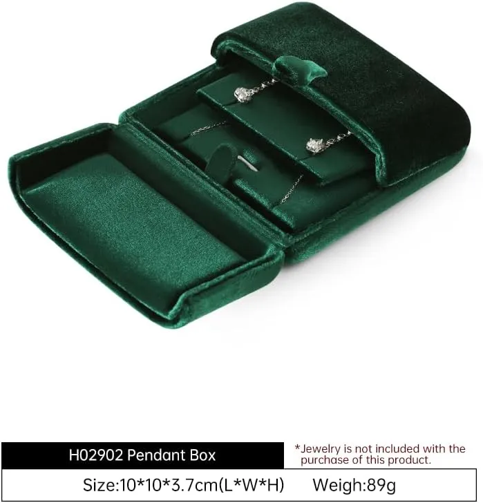 Resilient Velvet Earrings Necklace Dual-Purpose Storage Box, Stud Earring Display Box For Girlfriend Wife, Premium Jewelry Organizer Small Case