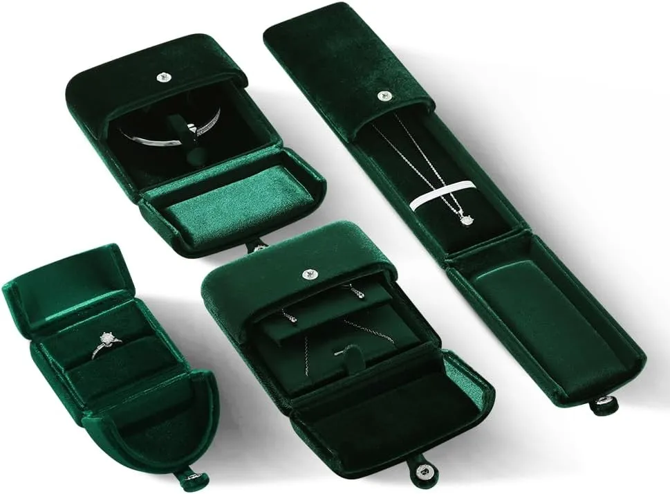 Resilient Velvet Earrings Necklace Dual-Purpose Storage Box, Stud Earring Display Box For Girlfriend Wife, Premium Jewelry Organizer Small Case