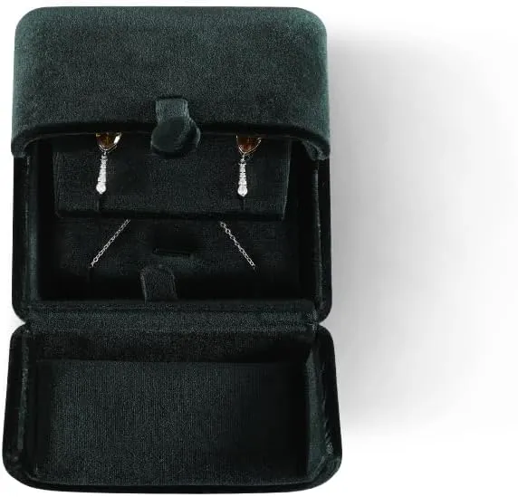 Resilient Velvet Earrings Necklace Dual-Purpose Storage Box, Stud Earring Display Box For Girlfriend Wife, Premium Jewelry Organizer Small Case