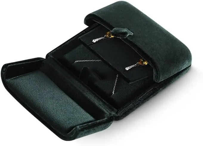 Resilient Velvet Earrings Necklace Dual-Purpose Storage Box, Stud Earring Display Box For Girlfriend Wife, Premium Jewelry Organizer Small Case