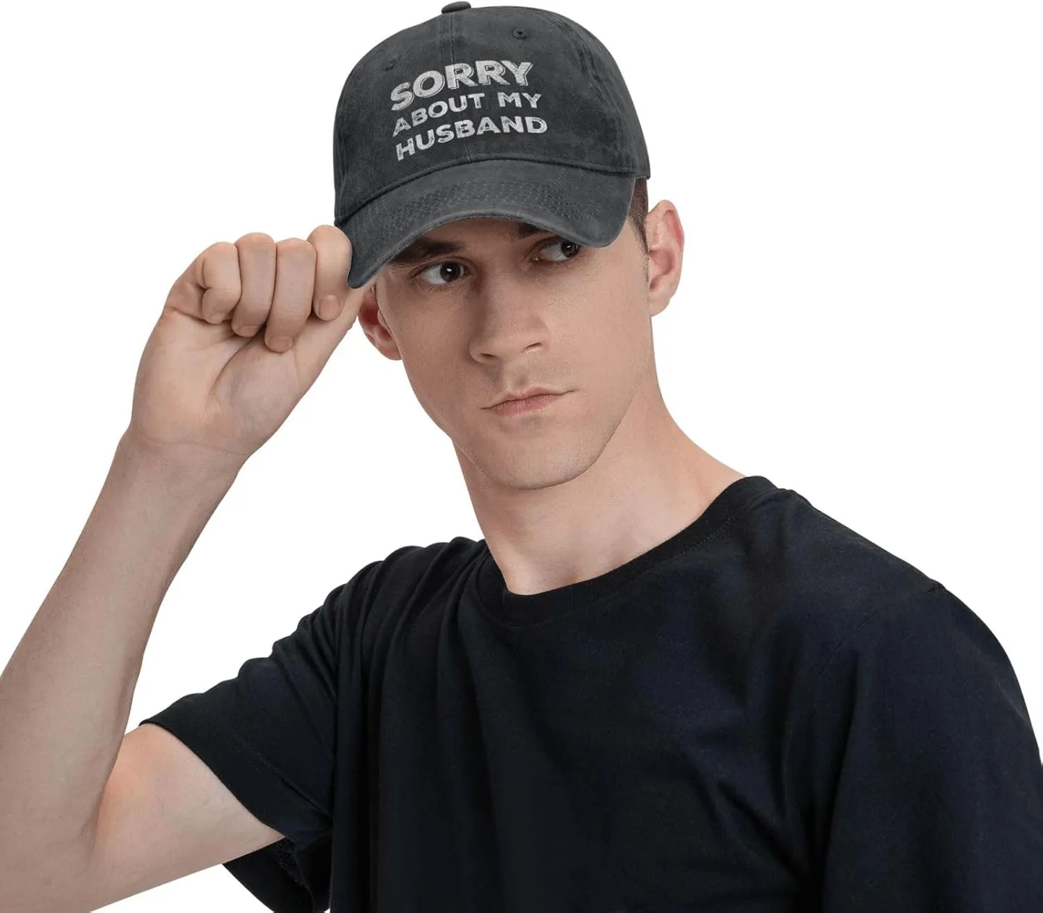 Sorry About My Husband Trucker Hat Women Funny Mesh Cap for Summer