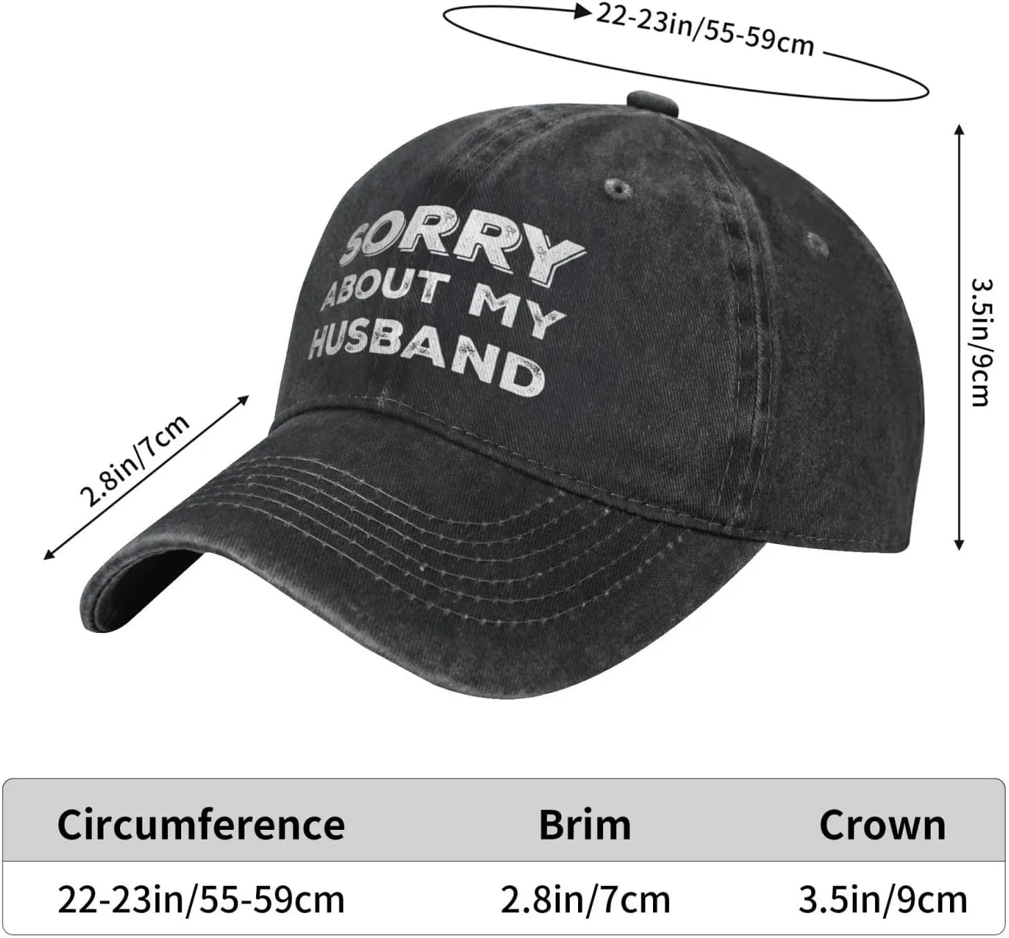Sorry About My Husband Trucker Hat Women Funny Mesh Cap for Summer