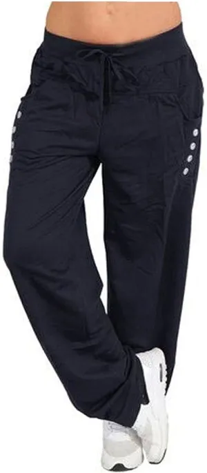 Sweatpants Women Womens Casual Drawstring Pants Solid Wide Leg Loose Sports Running Leisure Time Trousers with Pocket