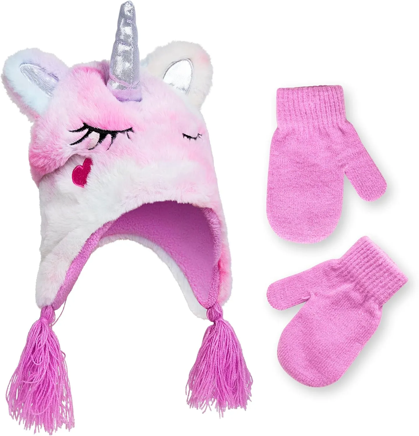 Toddler Winter Hat and Gloves Set for Ages 4-7 or Boys & Girls Winter Hat & Toddler Mittens Ages 2-4