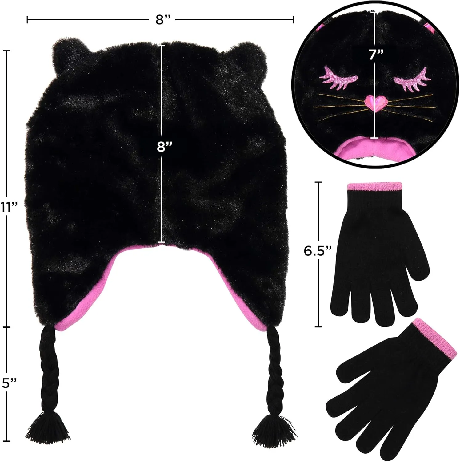 Toddler Winter Hat and Gloves Set for Ages 4-7 or Boys & Girls Winter Hat & Toddler Mittens Ages 2-4